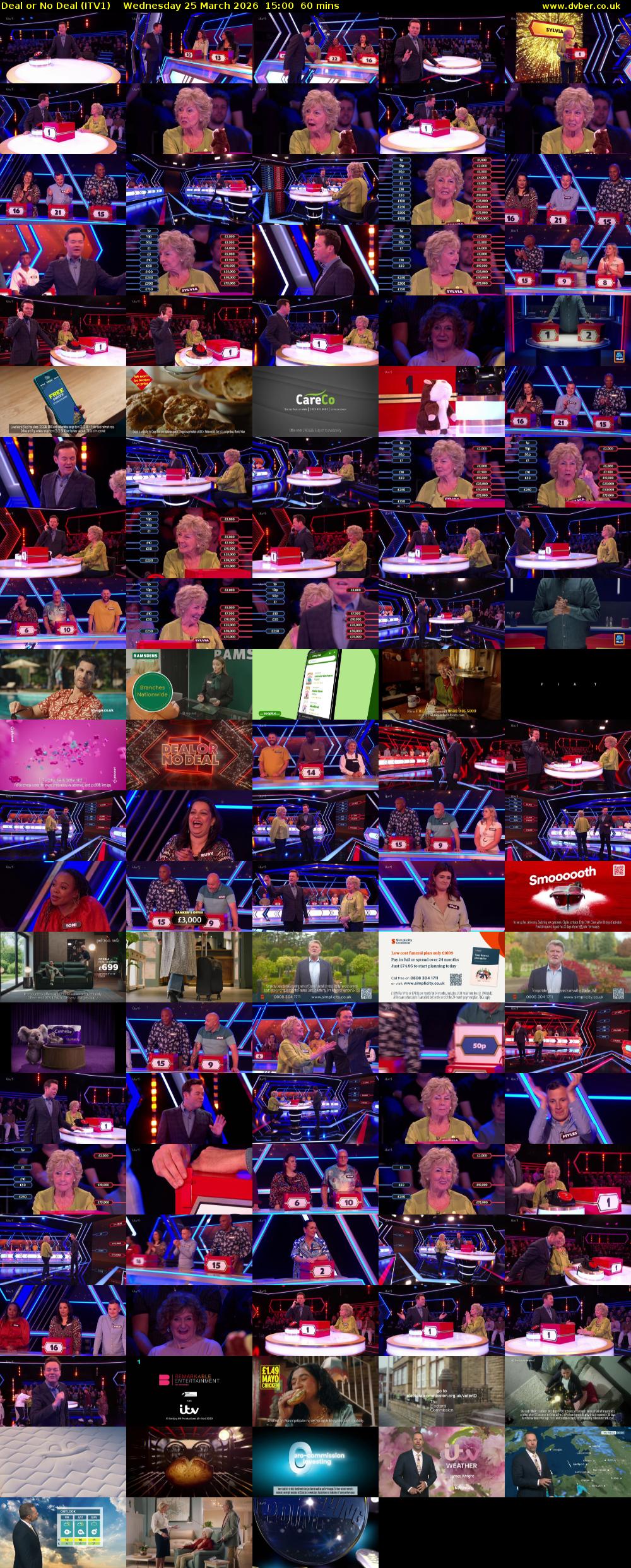 Deal or No Deal (ITV1) Wednesday 25 March 2026 15:00 - 16:00
