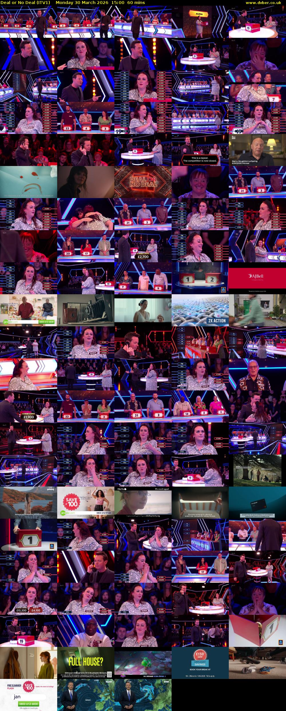 Deal or No Deal (ITV1) Monday 30 March 2026 15:00 - 16:00