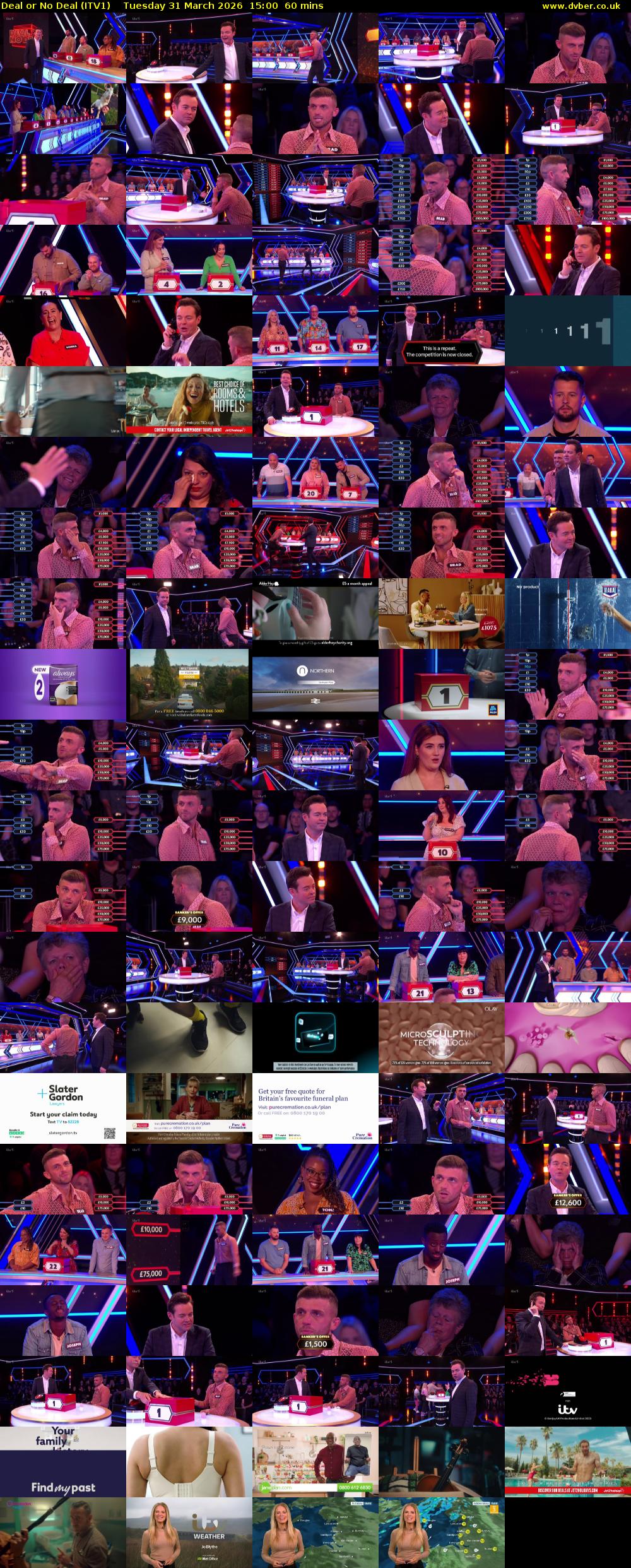 Deal or No Deal (ITV1) Tuesday 31 March 2026 15:00 - 16:00