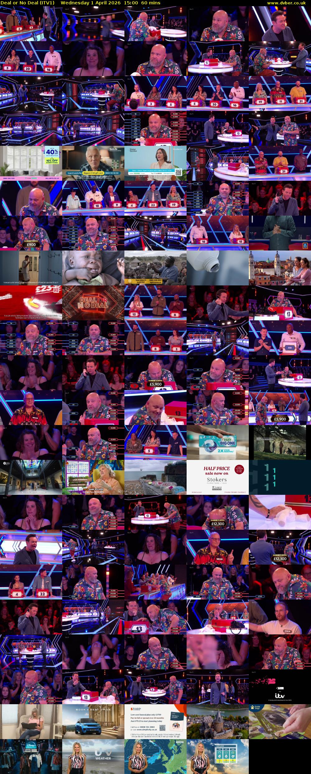 Deal or No Deal (ITV1) Wednesday 1 April 2026 15:00 - 16:00
