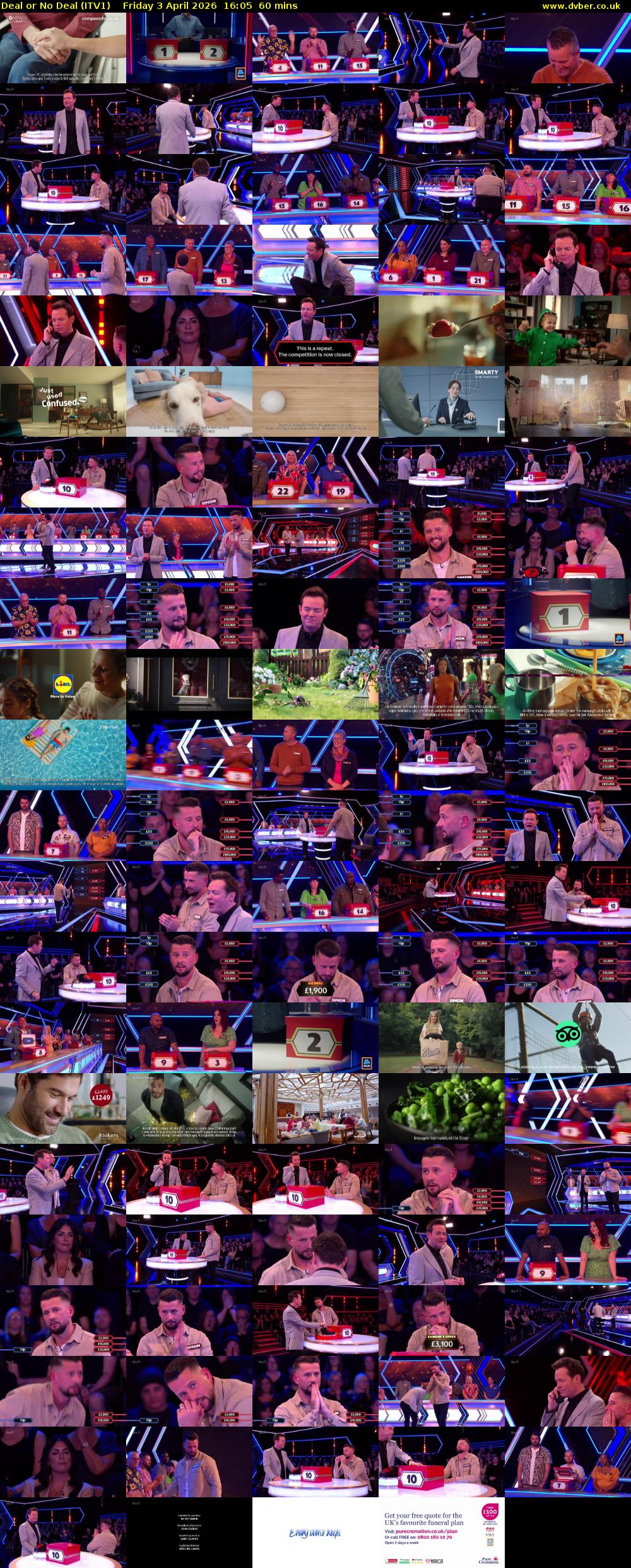 Deal or No Deal (ITV1) Friday 3 April 2026 16:05 - 17:05