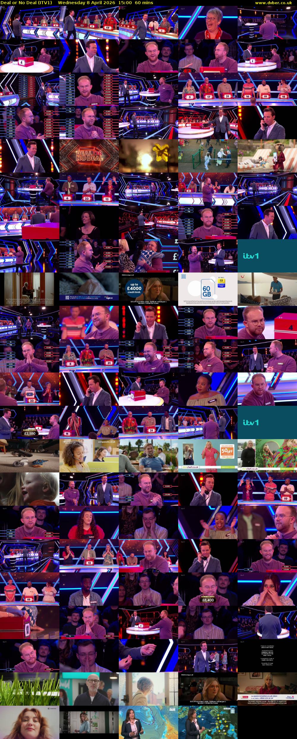 Deal or No Deal (ITV1) Wednesday 8 April 2026 15:00 - 16:00
