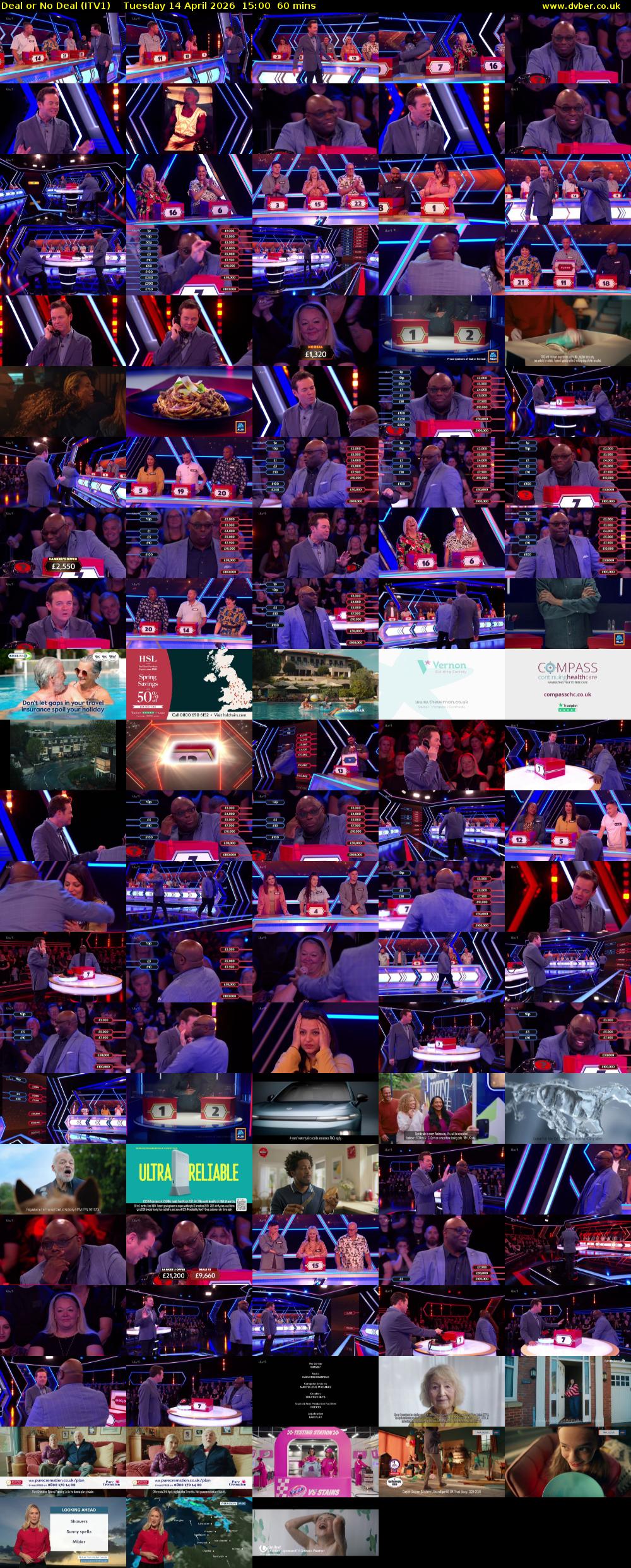 Deal or No Deal (ITV1) Tuesday 14 April 2026 15:00 - 16:00