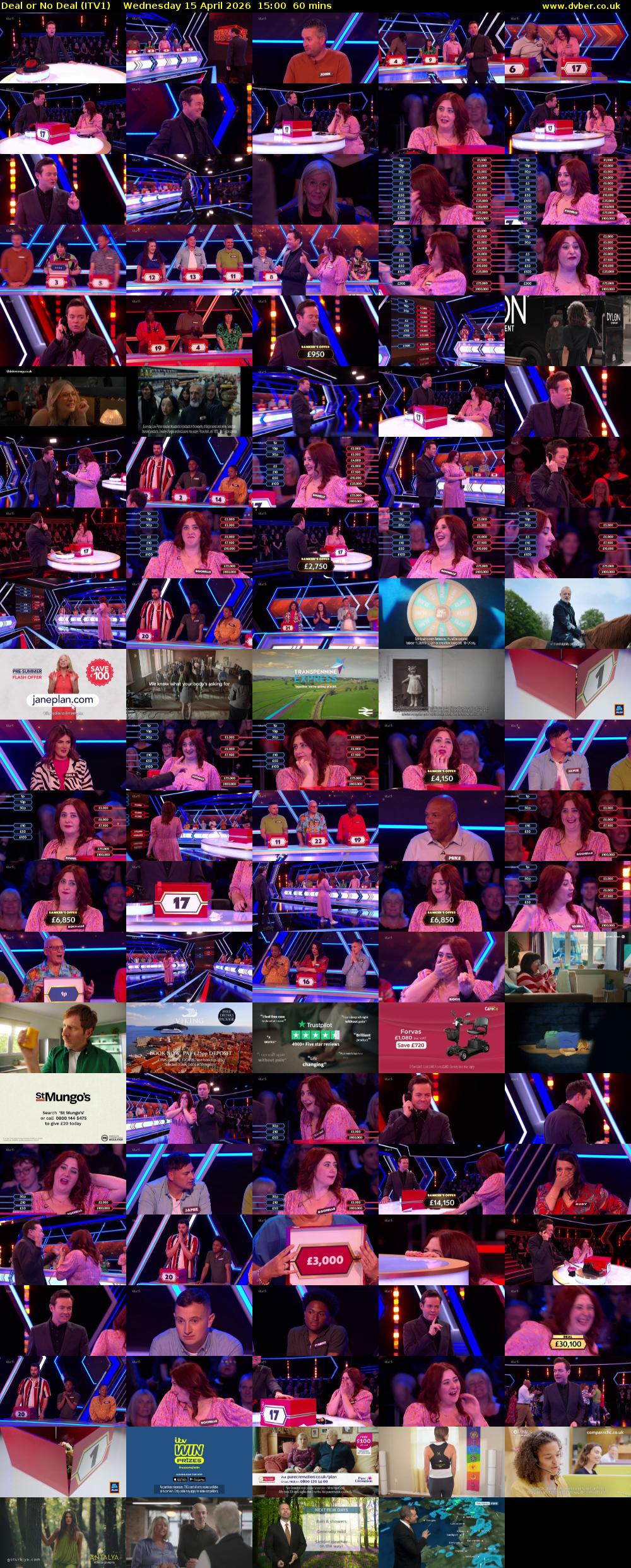 Deal or No Deal (ITV1) Wednesday 15 April 2026 15:00 - 16:00