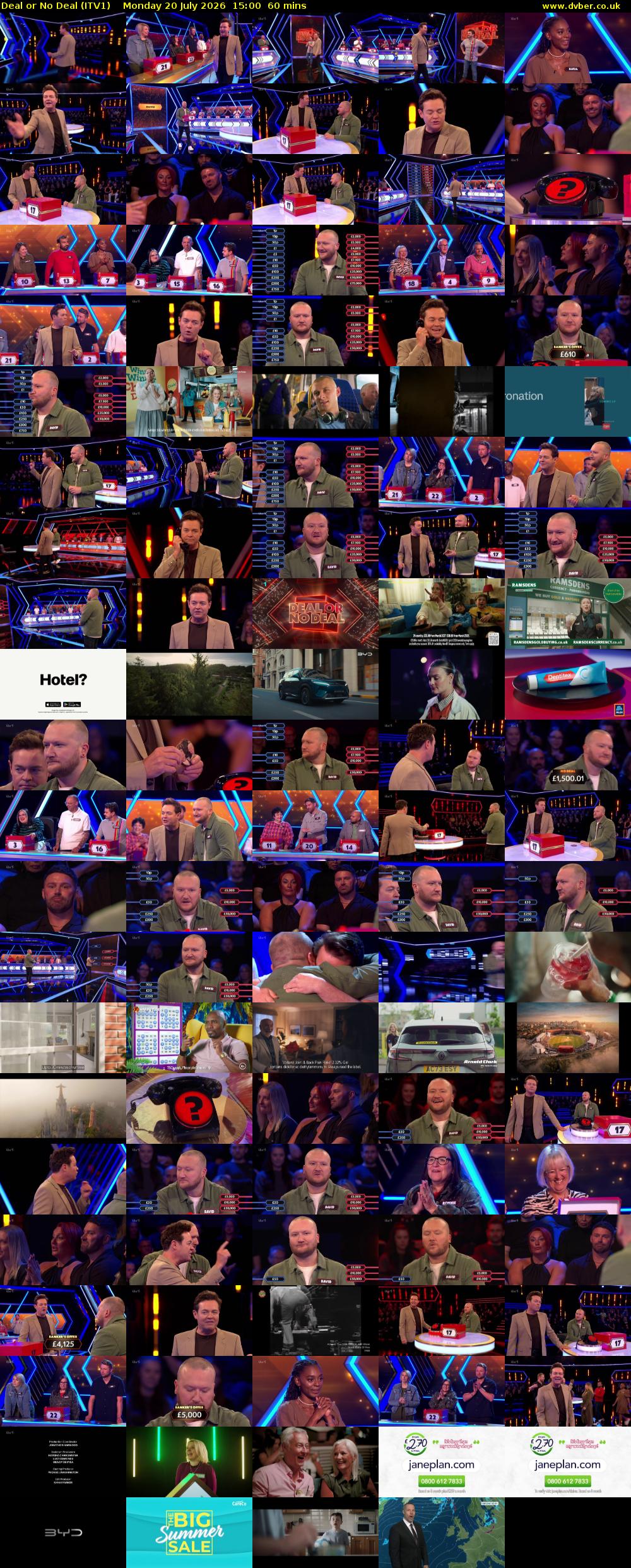 Deal or No Deal (ITV1) Monday 20 July 2026 15:00 - 16:00