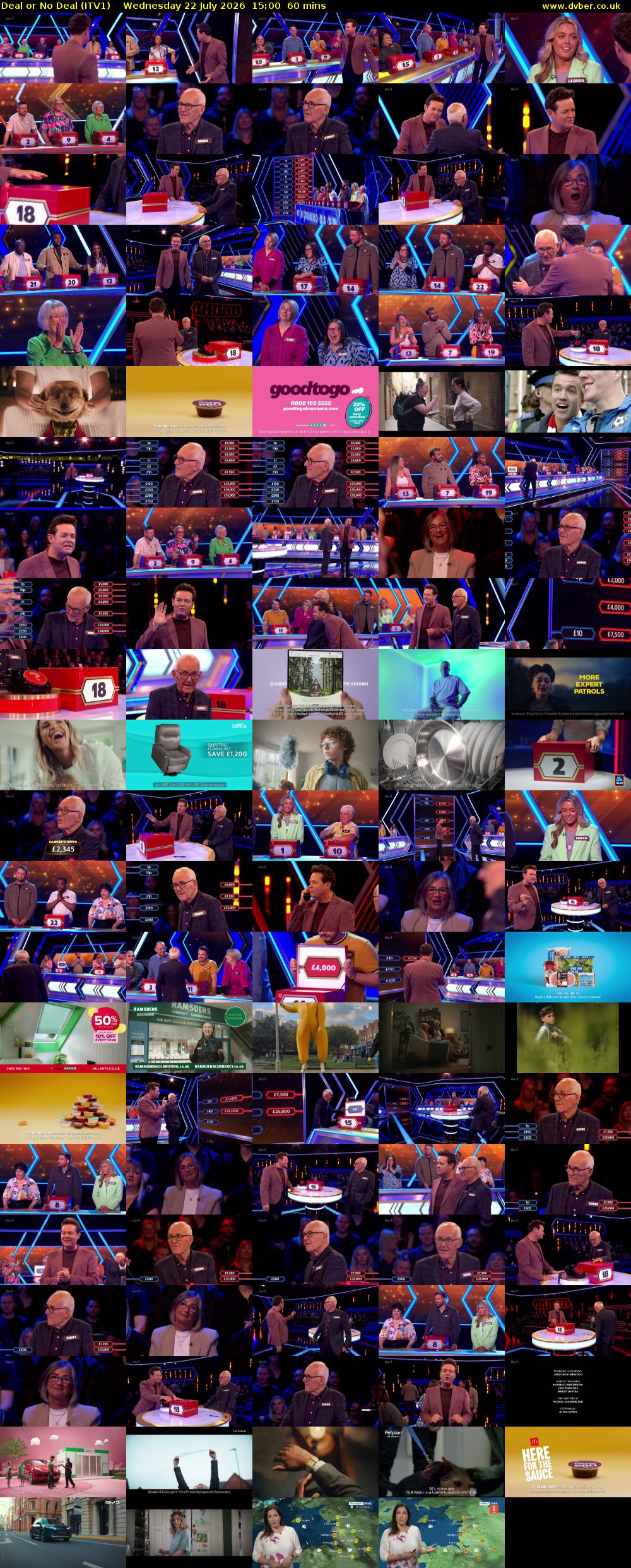 Deal or No Deal (ITV1) Wednesday 22 July 2026 15:00 - 16:00