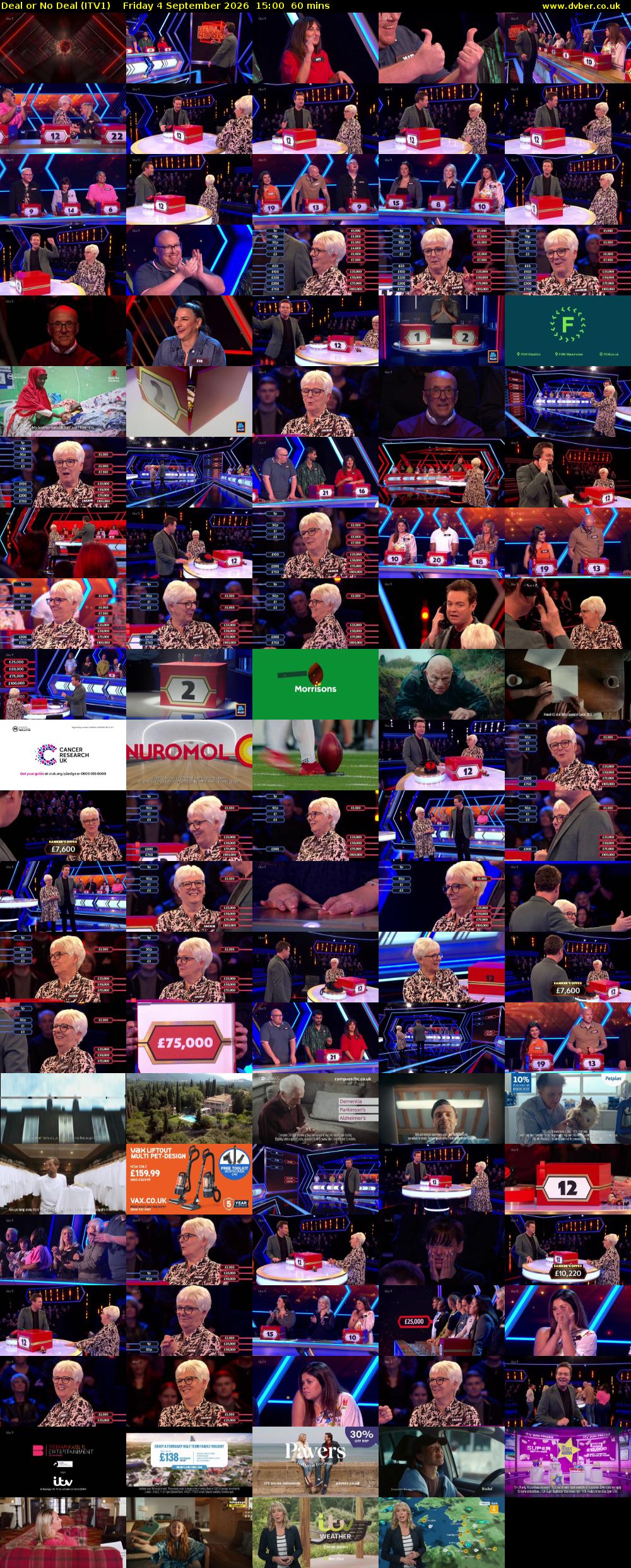 Deal or No Deal (ITV1) Friday 4 September 2026 15:00 - 16:00