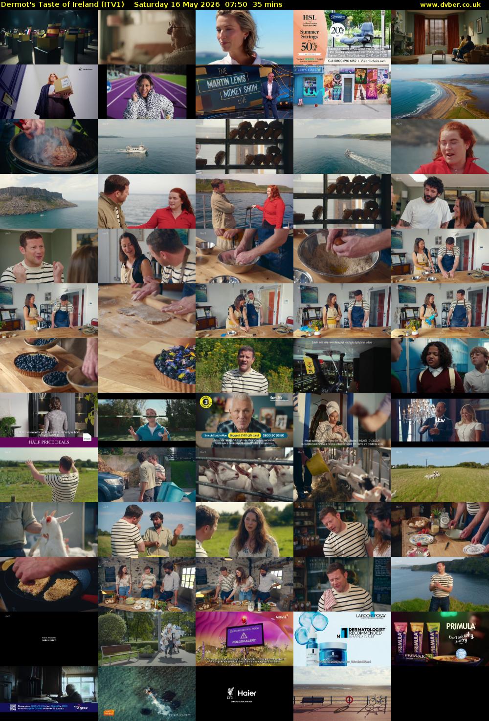 Dermot's Taste of Ireland (ITV1) Saturday 16 May 2026 07:50 - 08:25