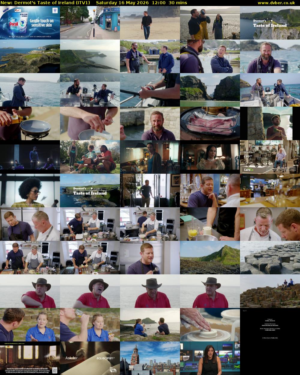 Dermot's Taste of Ireland (ITV1) Saturday 16 May 2026 12:00 - 12:30