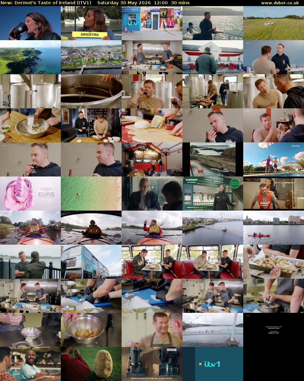Dermot's Taste of Ireland (ITV1) Saturday 30 May 2026 12:00 - 12:30