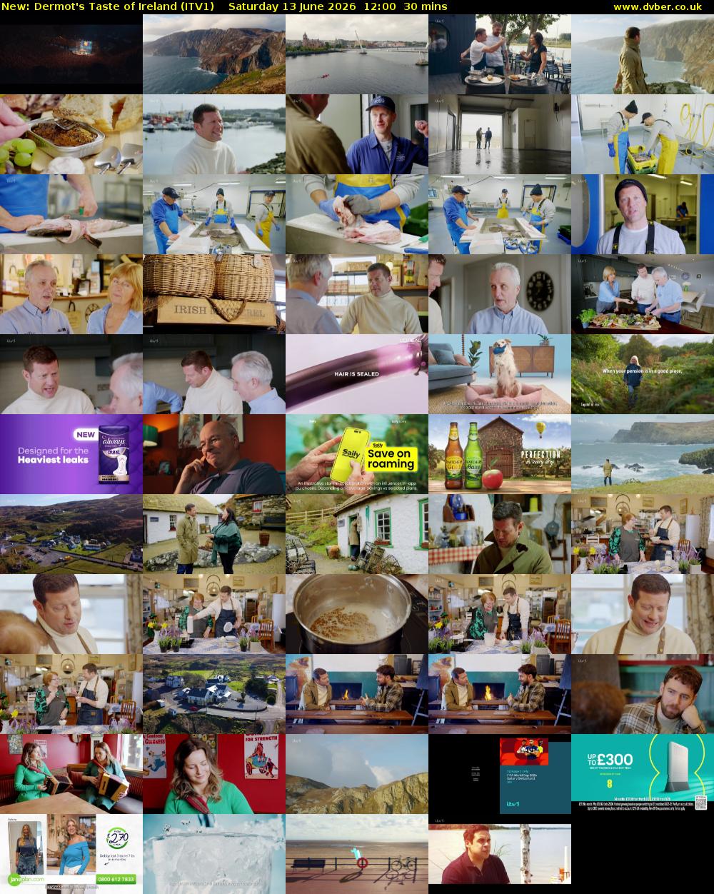 Dermot's Taste of Ireland (ITV1) Saturday 13 June 2026 12:00 - 12:30