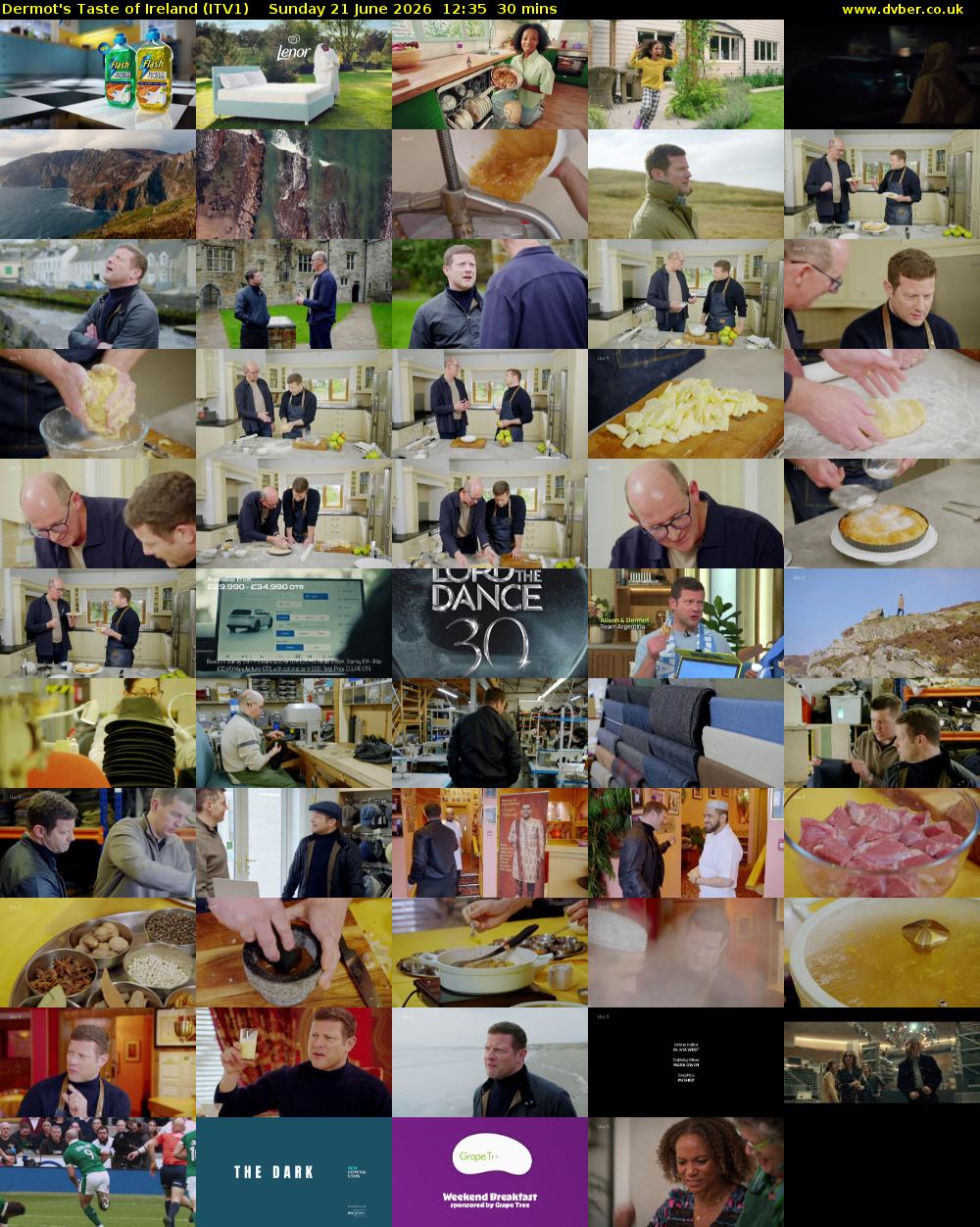 Dermot's Taste of Ireland (ITV1) Sunday 21 June 2026 12:35 - 13:05