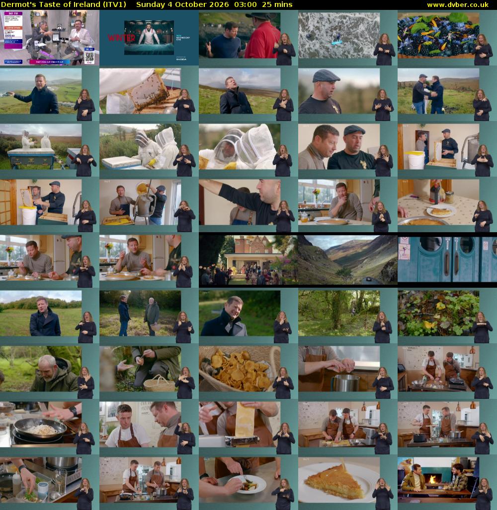 Dermot's Taste of Ireland (ITV1) Sunday 4 October 2026 03:00 - 03:25