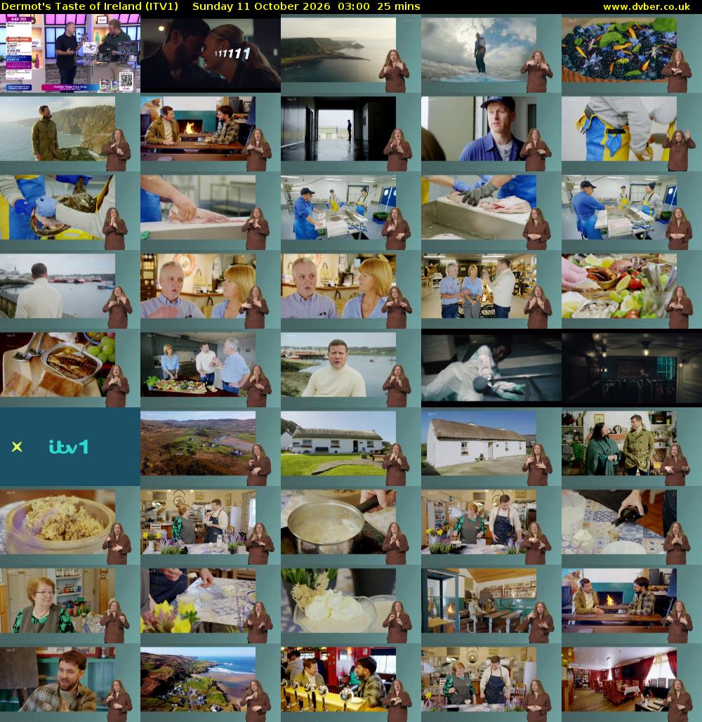 Dermot's Taste of Ireland (ITV1) Sunday 11 October 2026 03:00 - 03:25