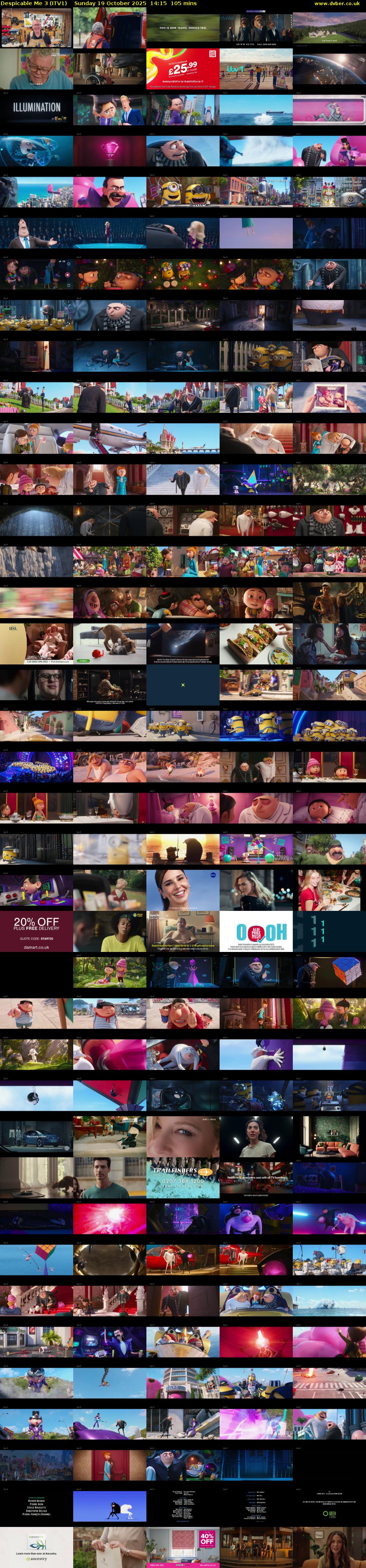 Despicable Me 3 (ITV1) Sunday 19 October 2025 14:15 - 16:00