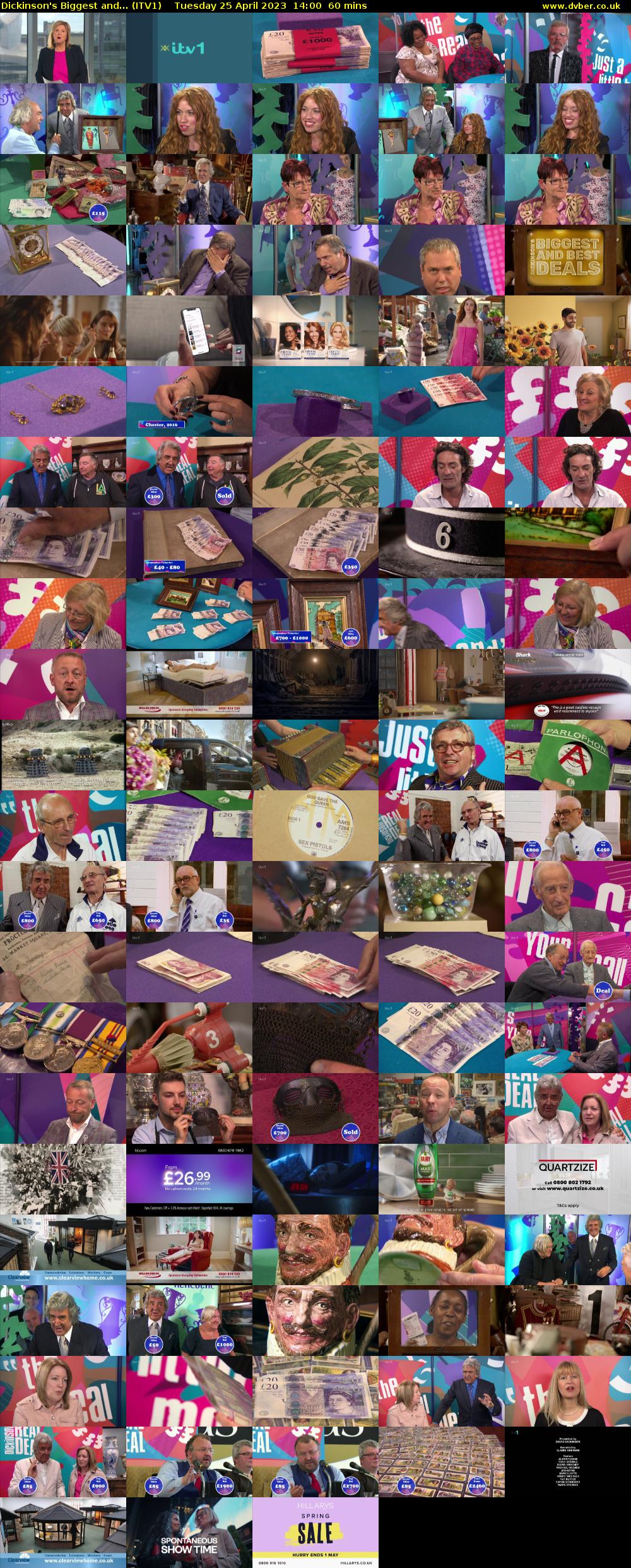 Dickinson's Biggest and... (ITV1) Tuesday 25 April 2023 14:00 - 15:00