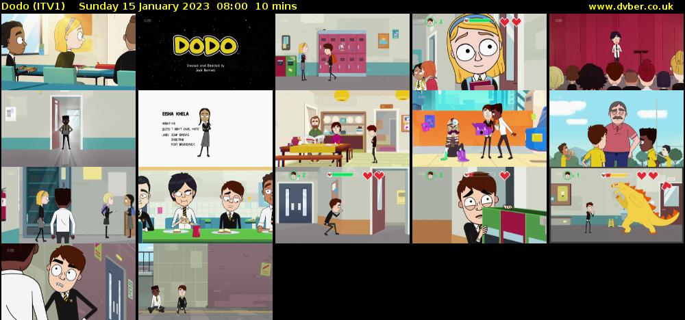 Dodo (ITV1) Sunday 15 January 2023 08:00 - 08:10