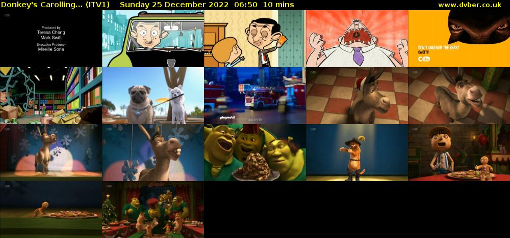 Donkey's Carolling... (ITV1) Sunday 25 December 2022 06:50 - 07:00