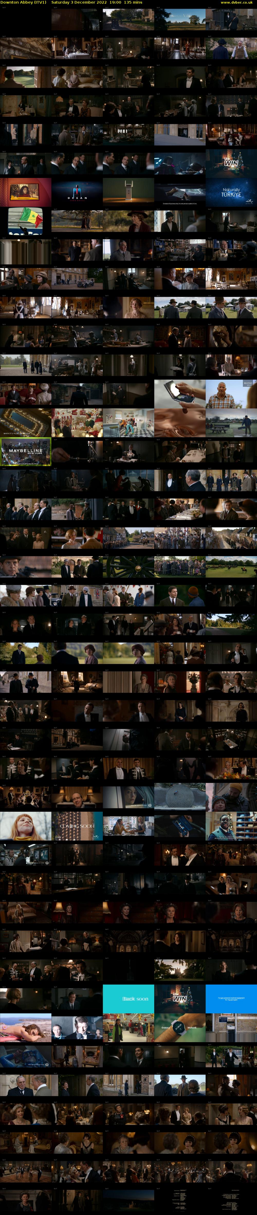 Downton Abbey (ITV1) Saturday 3 December 2022 19:00 - 21:15