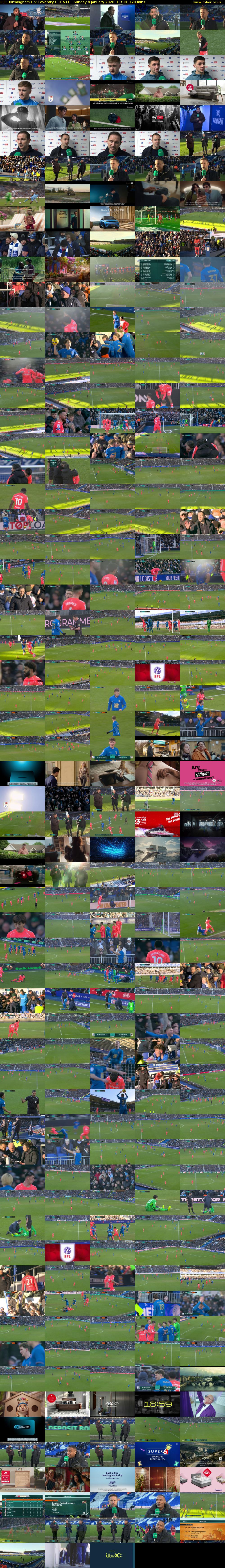 EFL: Birmingham C v Coventry C (ITV1) Sunday 4 January 2026 11:30 - 14:20