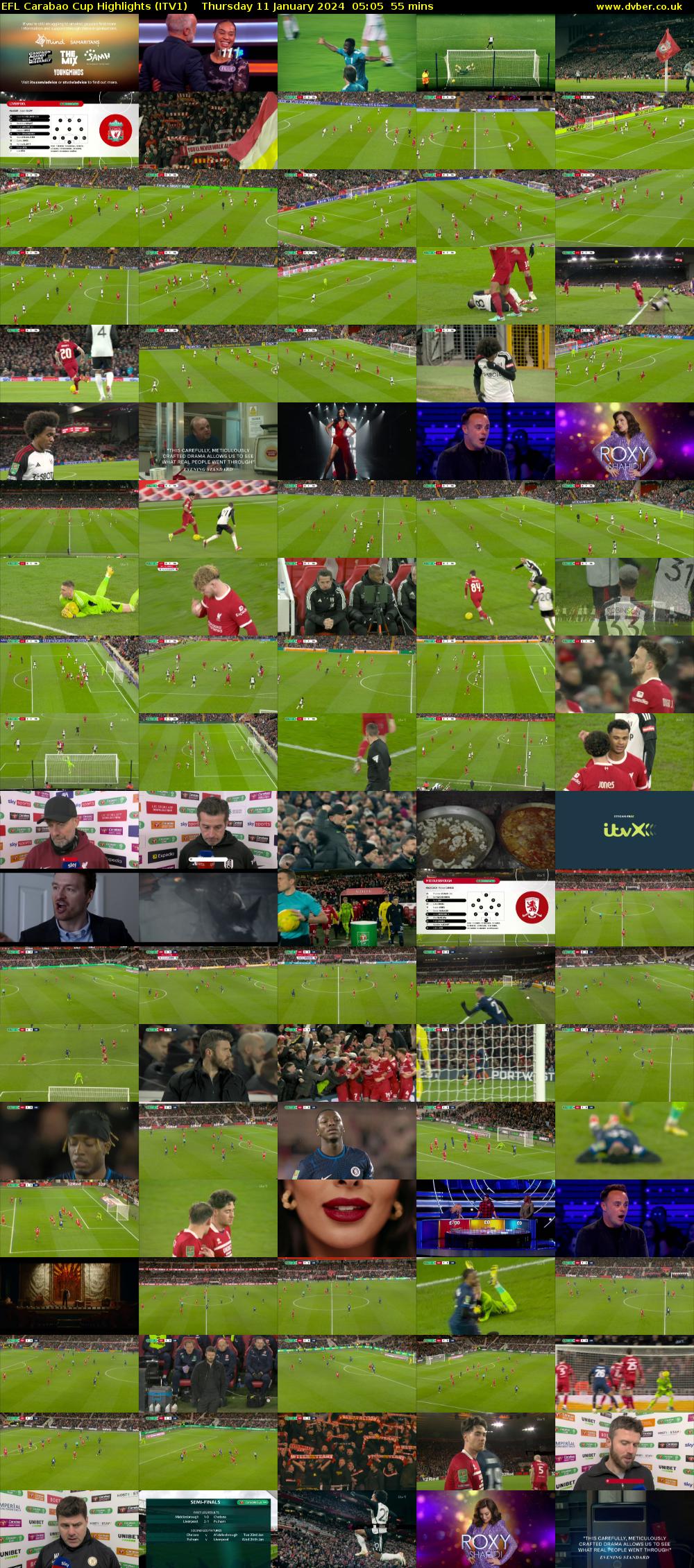 EFL Carabao Cup Highlights (ITV1) Thursday 11 January 2024 05:05 - 06:00