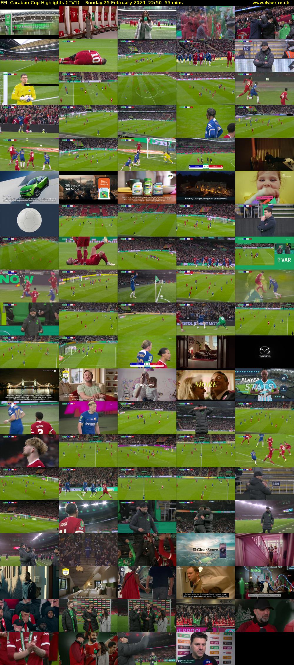 EFL Carabao Cup Highlights (ITV1) Sunday 25 February 2024 22:50 - 23:45