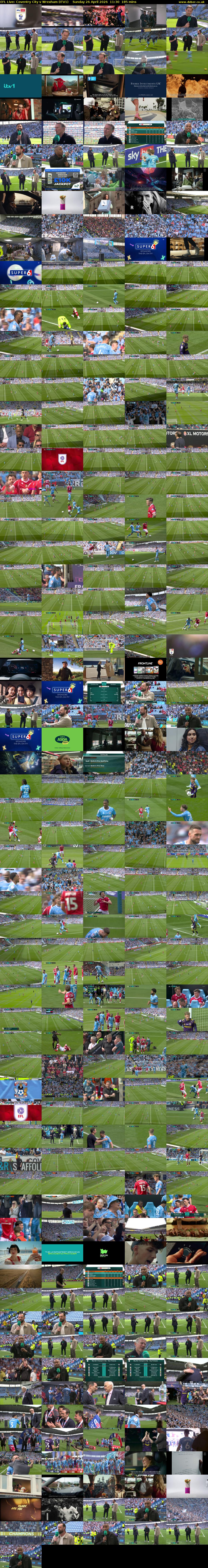 EFL Live: Coventry City v Wrexham (ITV1) Sunday 26 April 2026 11:30 - 14:35