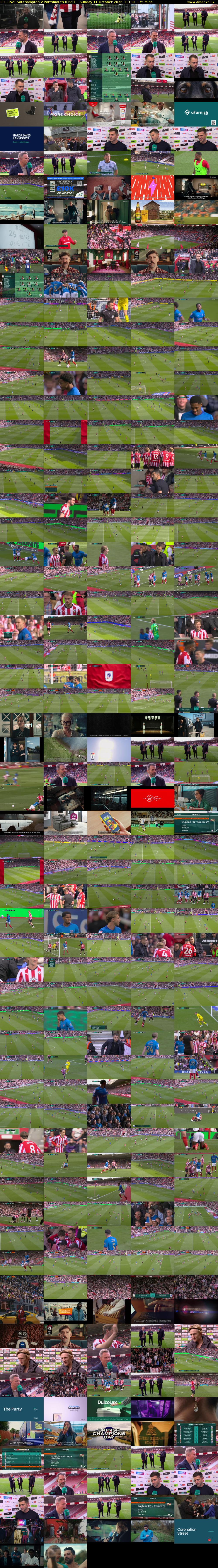 EFL Live: Southampton v Portsmouth (ITV1) Sunday 11 October 2026 11:30 - 14:25