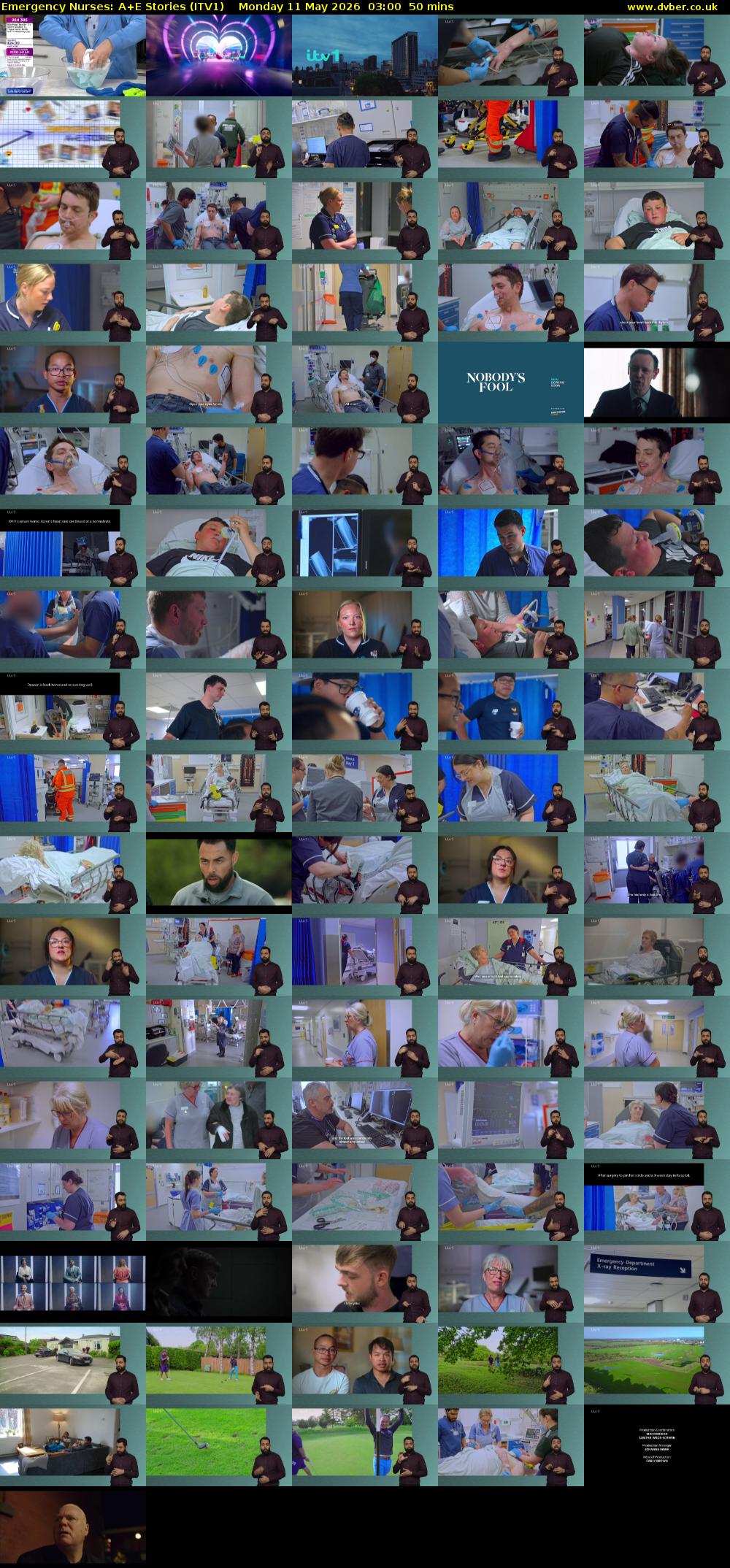 Emergency Nurses: A+E Stories (ITV1) Monday 11 May 2026 03:00 - 03:50