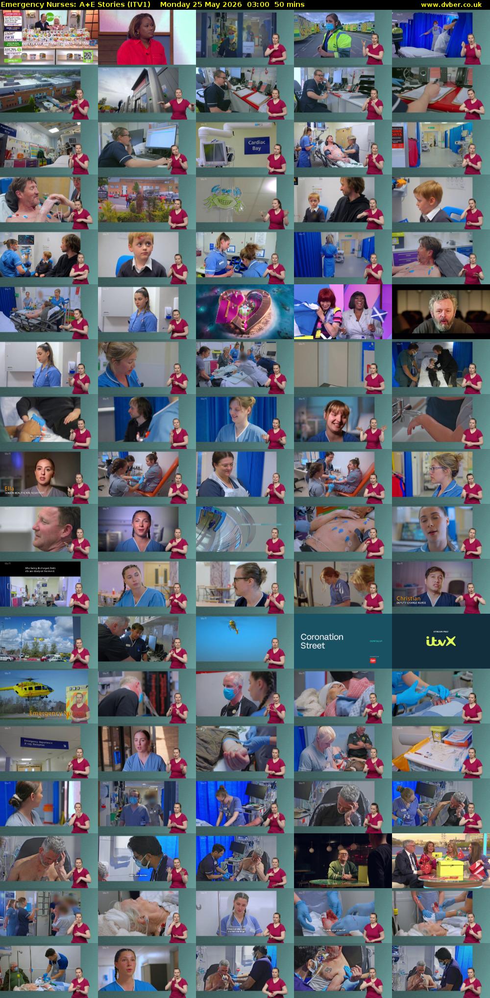 Emergency Nurses: A+E Stories (ITV1) Monday 25 May 2026 03:00 - 03:50