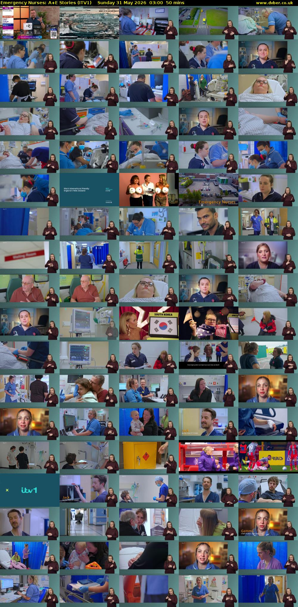 Emergency Nurses: A+E Stories (ITV1) Sunday 31 May 2026 03:00 - 03:50