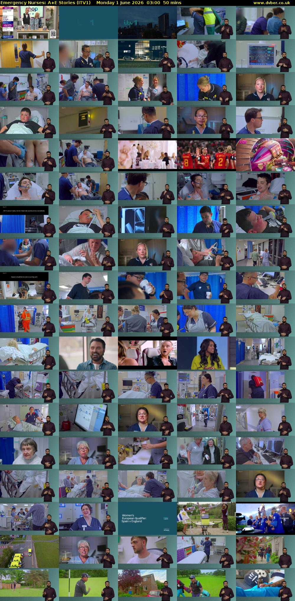 Emergency Nurses: A+E Stories (ITV1) Monday 1 June 2026 03:00 - 03:50