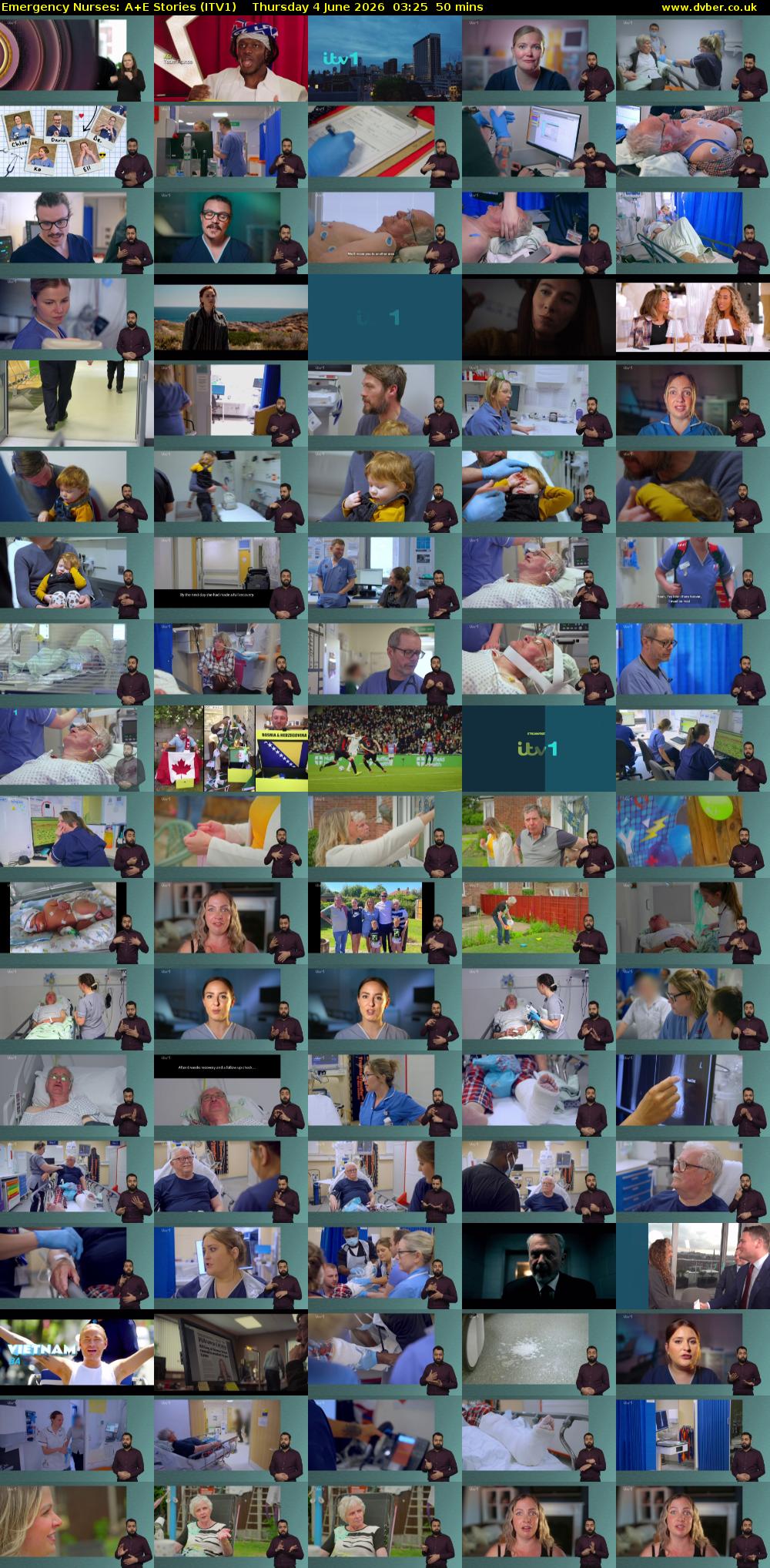 Emergency Nurses: A+E Stories (ITV1) Thursday 4 June 2026 03:25 - 04:15