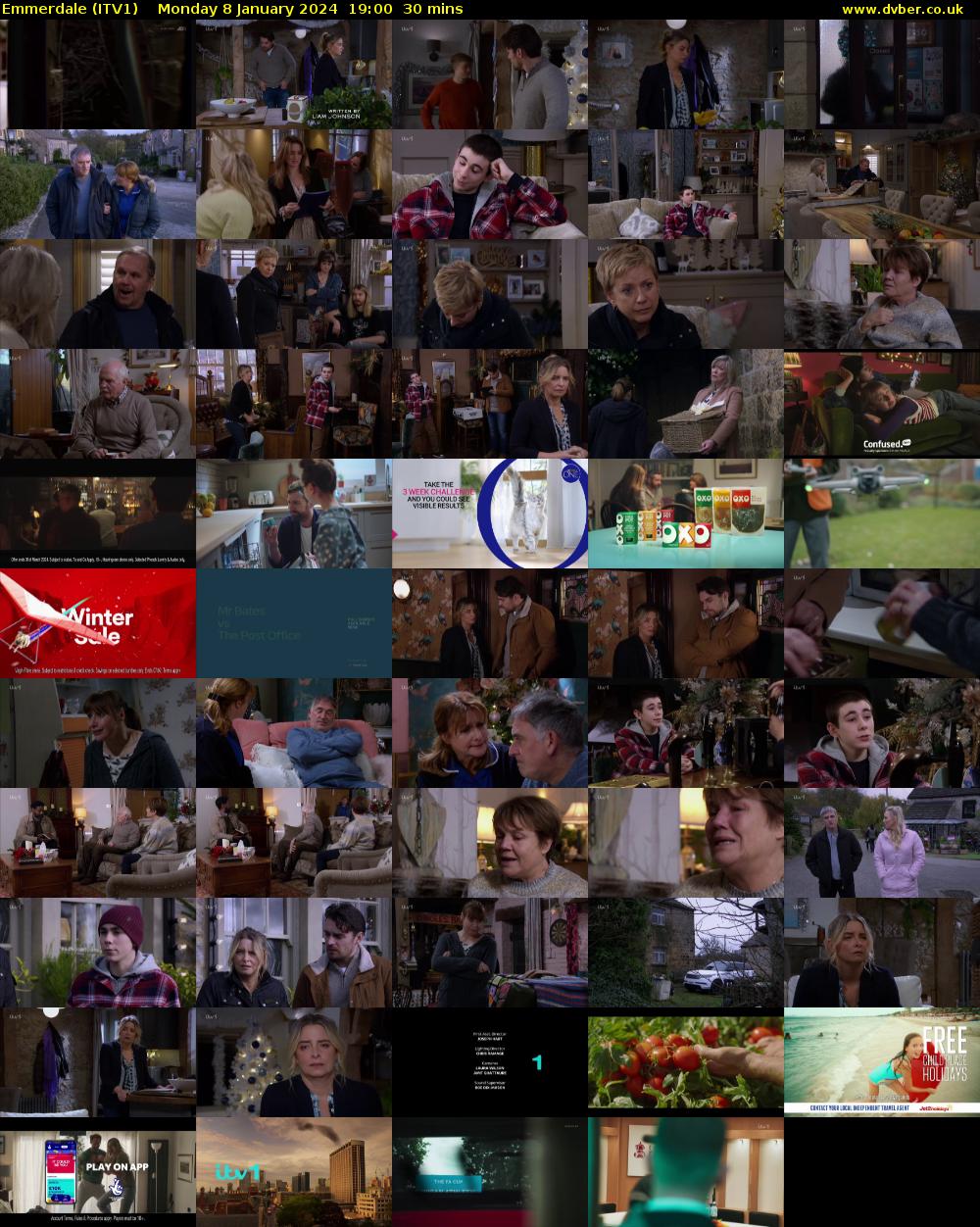 Emmerdale (ITV1) Monday 8 January 2024 19:00 - 19:30