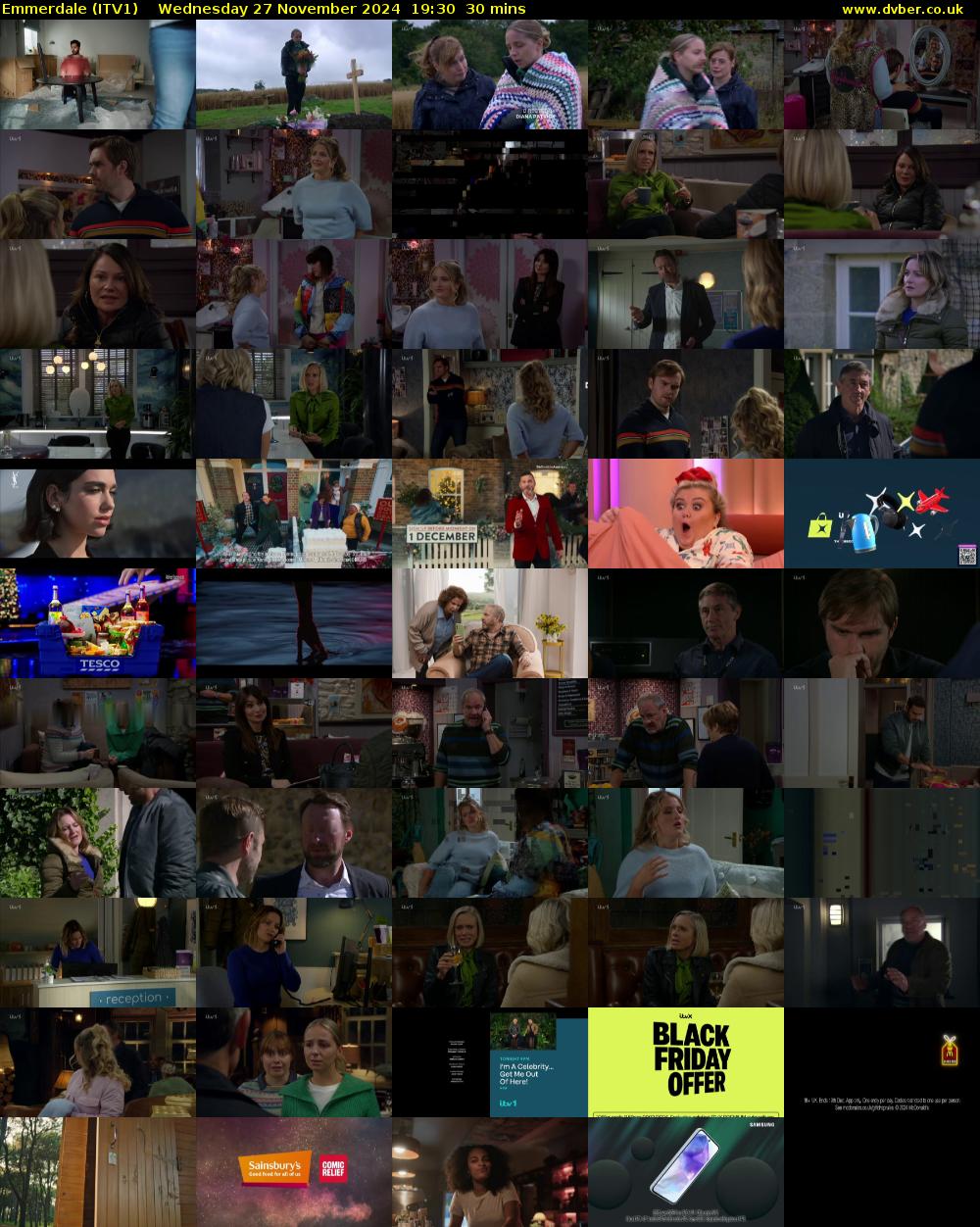 Emmerdale (ITV1) Wednesday 27 November 2024 19:30 - 20:00