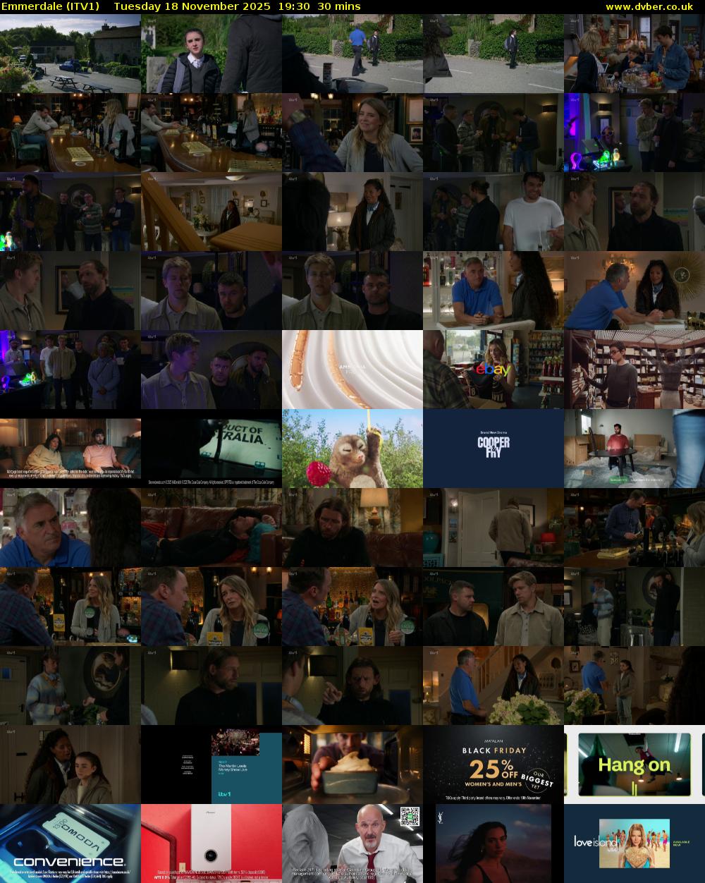 Emmerdale (ITV1) Tuesday 18 November 2025 19:30 - 20:00