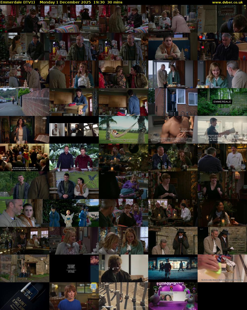 Emmerdale (ITV1) Monday 1 December 2025 19:30 - 20:00