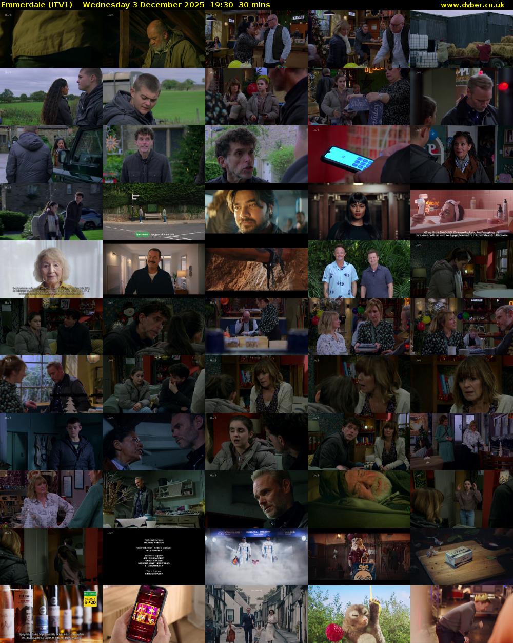 Emmerdale (ITV1) Wednesday 3 December 2025 19:30 - 20:00