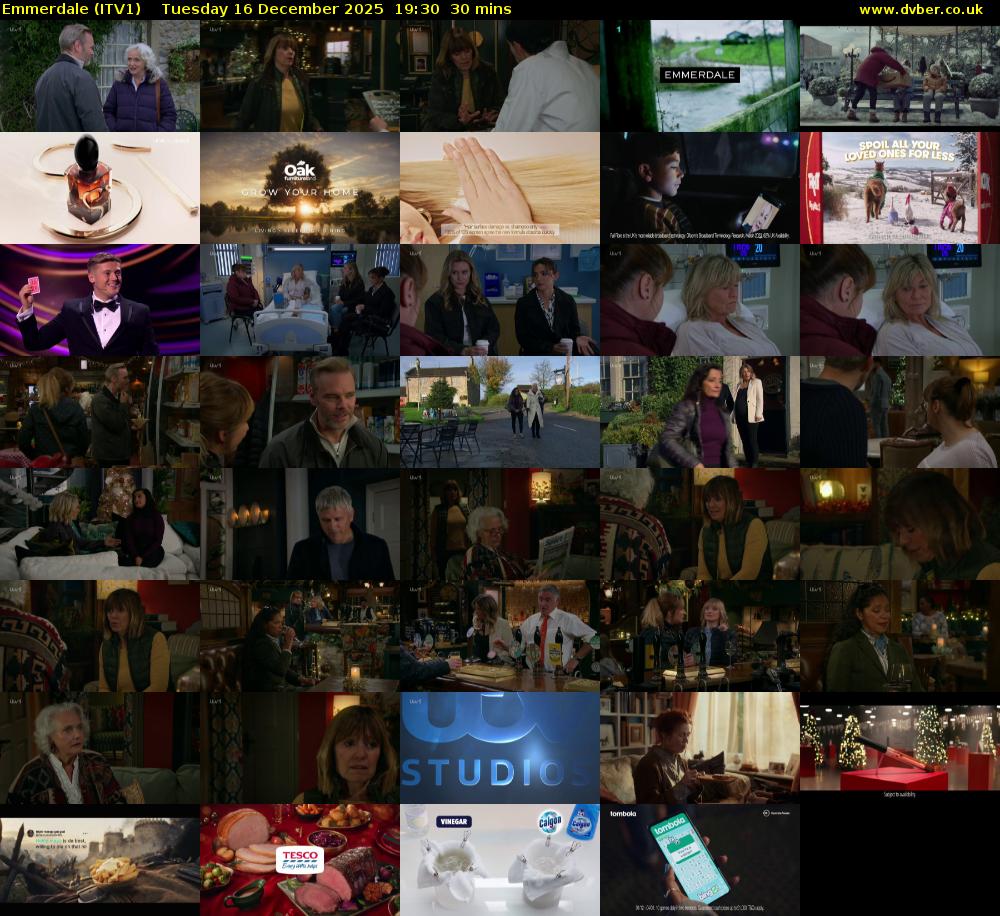 Emmerdale (ITV1) Tuesday 16 December 2025 19:30 - 20:00