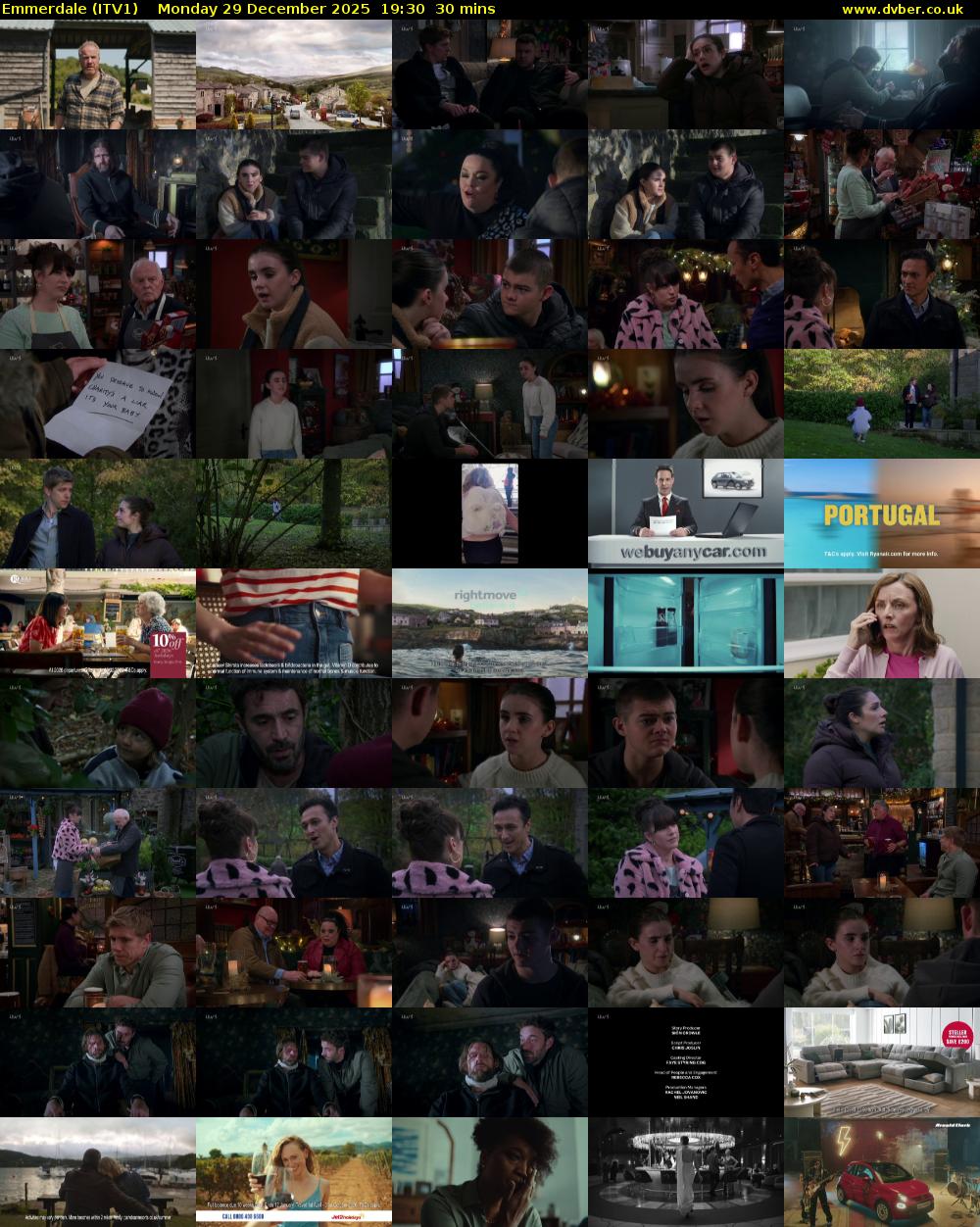 Emmerdale (ITV1) Monday 29 December 2025 19:30 - 20:00