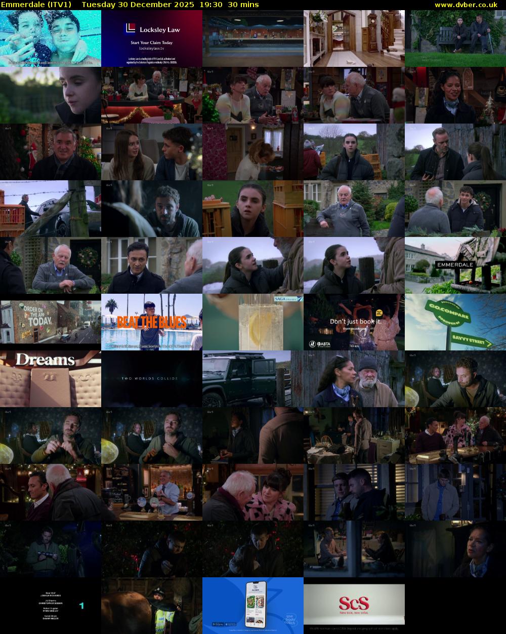 Emmerdale (ITV1) Tuesday 30 December 2025 19:30 - 20:00
