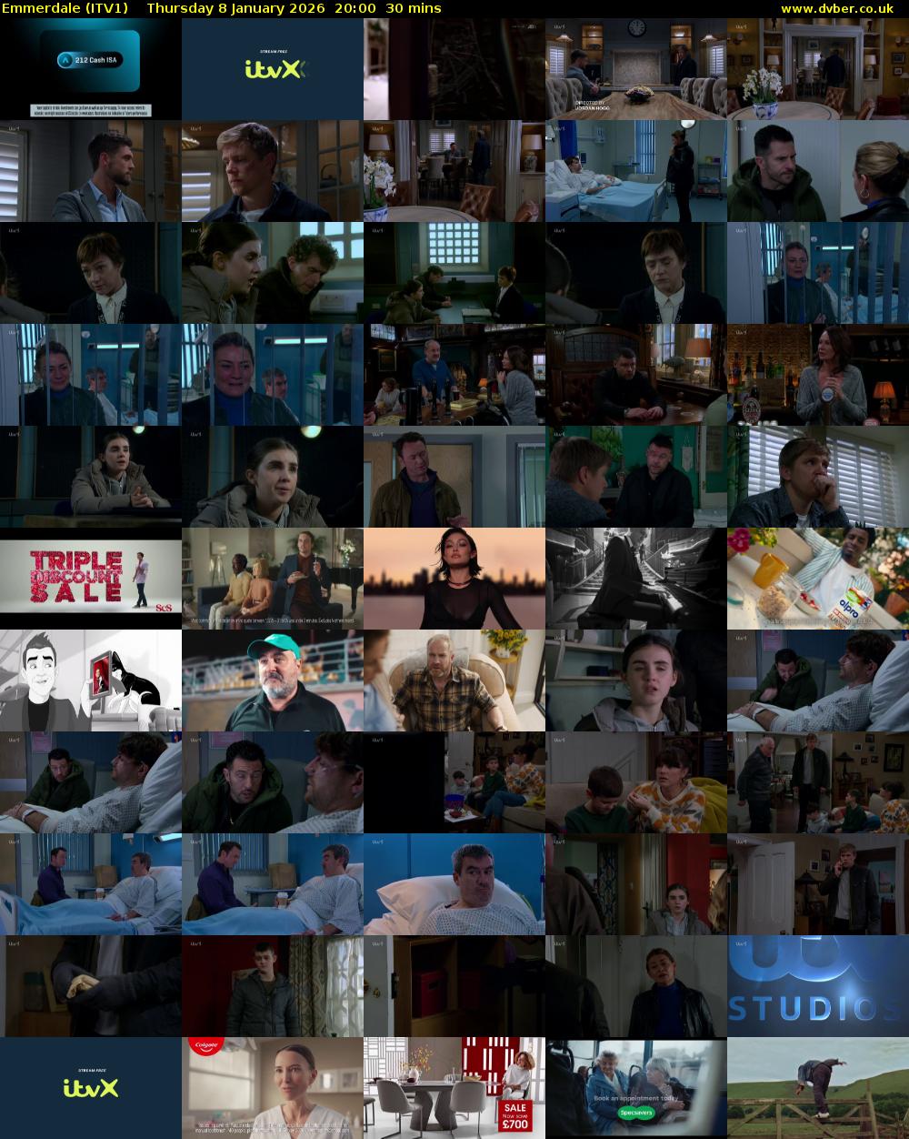 Emmerdale (ITV1) Thursday 8 January 2026 20:00 - 20:30