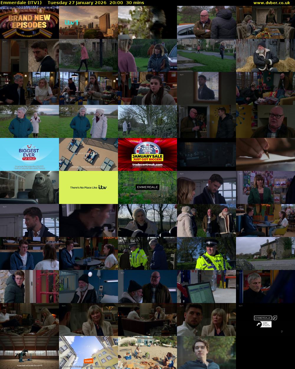 Emmerdale (ITV1) Tuesday 27 January 2026 20:00 - 20:30