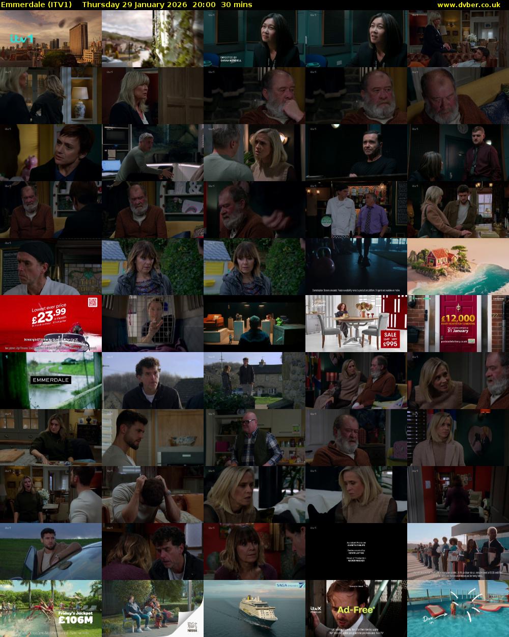Emmerdale (ITV1) Thursday 29 January 2026 20:00 - 20:30