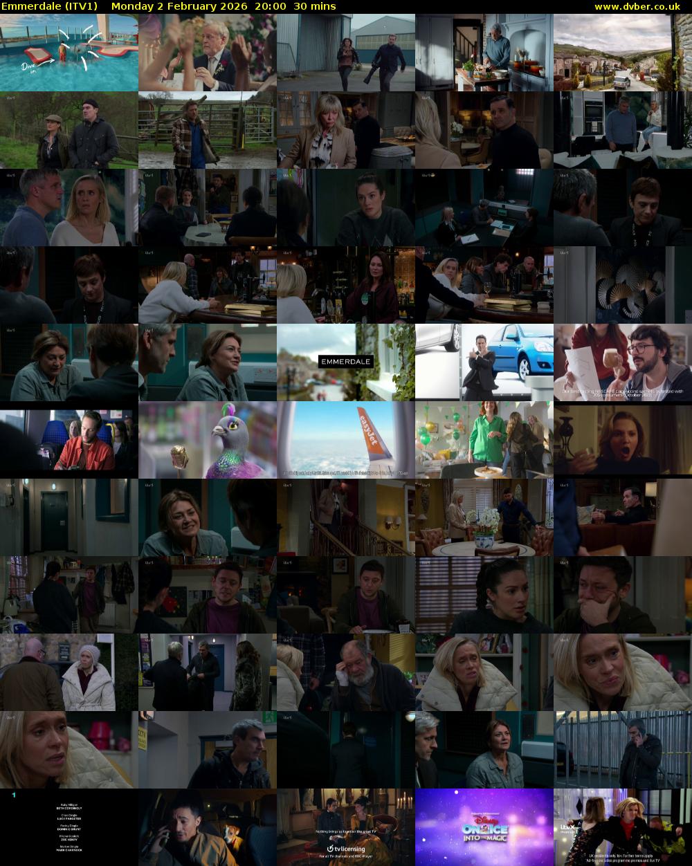 Emmerdale (ITV1) Monday 2 February 2026 20:00 - 20:30