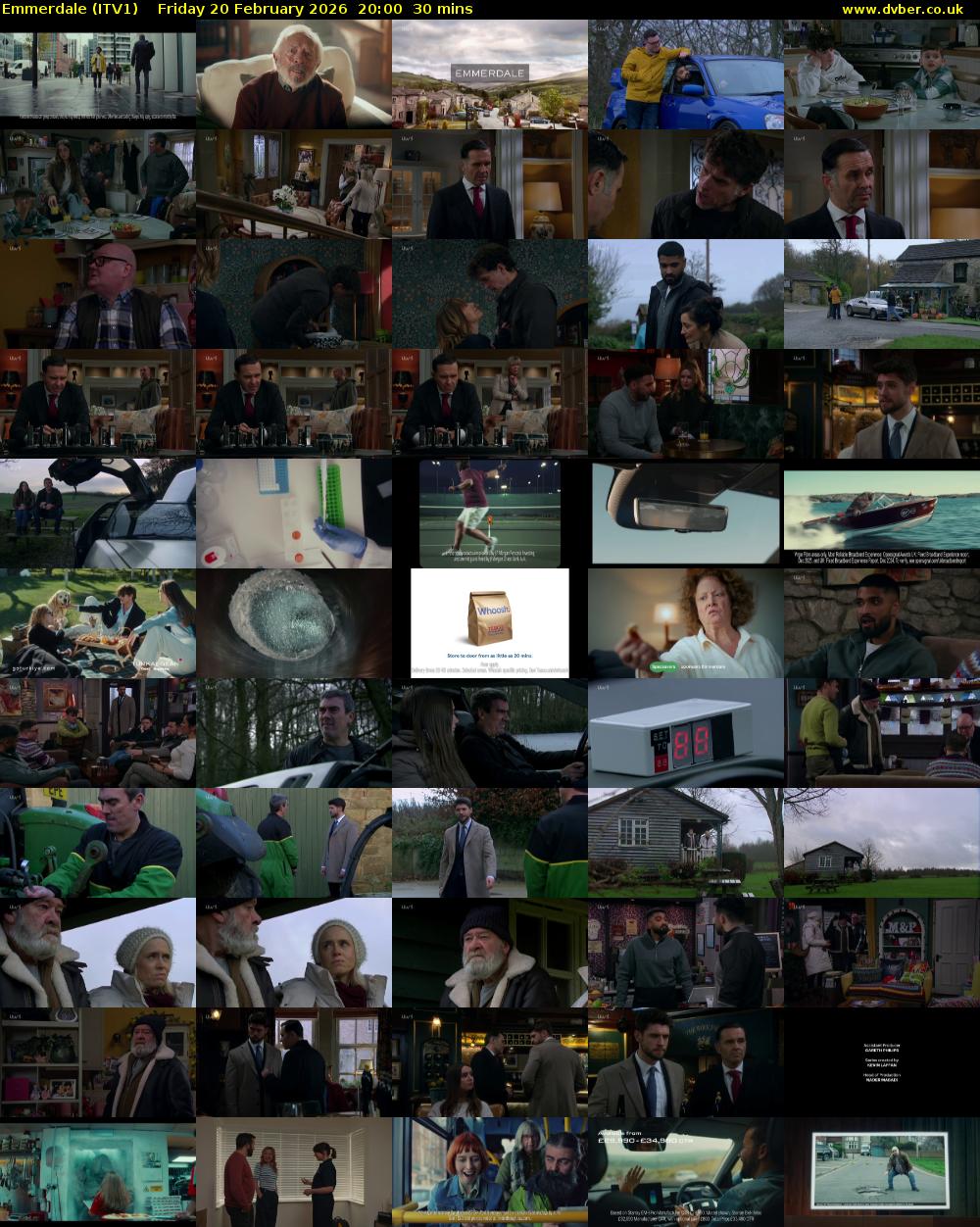 Emmerdale (ITV1) Friday 20 February 2026 20:00 - 20:30