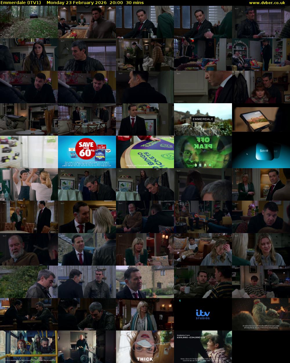 Emmerdale (ITV1) Monday 23 February 2026 20:00 - 20:30