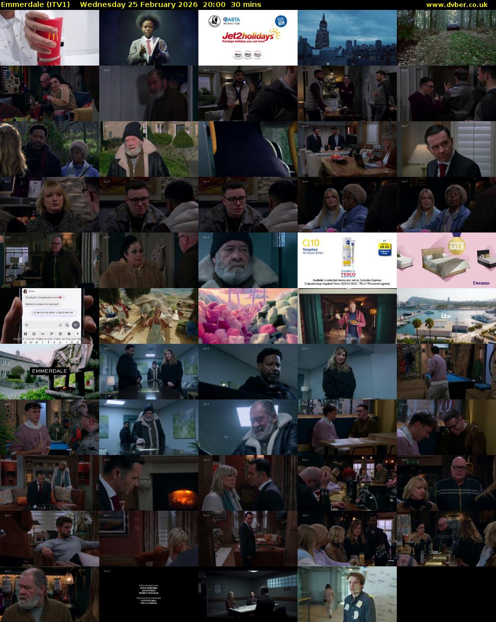 Emmerdale (ITV1) Wednesday 25 February 2026 20:00 - 20:30