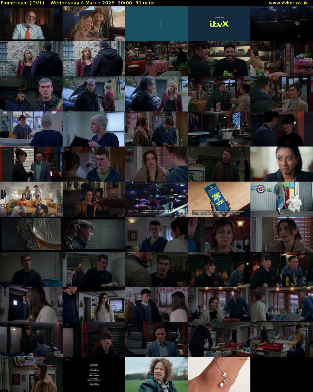 Emmerdale (ITV1) Wednesday 4 March 2026 20:00 - 20:30
