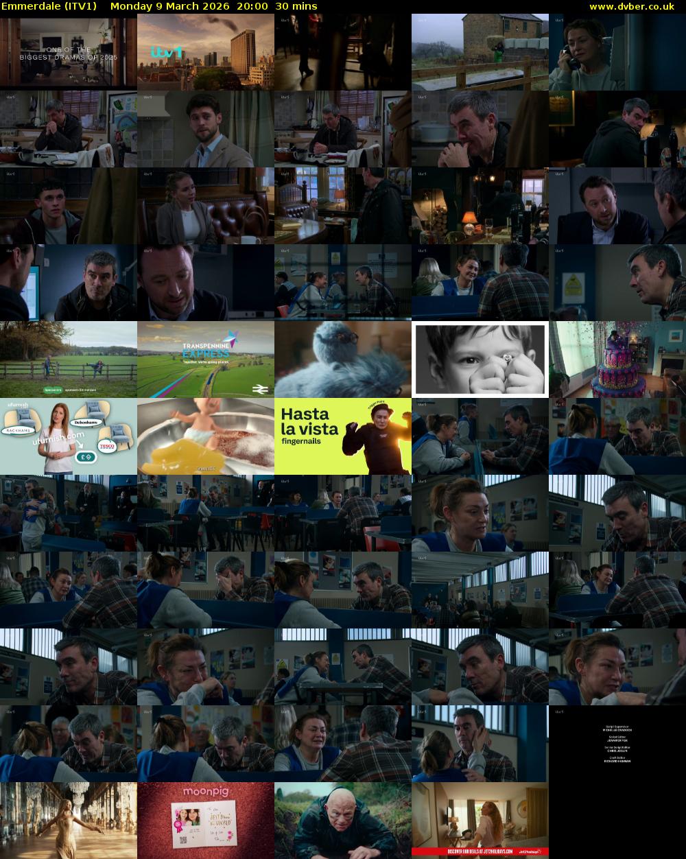 Emmerdale (ITV1) Monday 9 March 2026 20:00 - 20:30